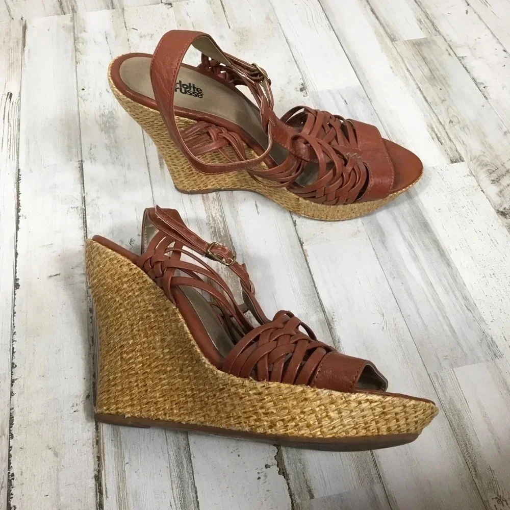 Charlotte Russe Wedges Sandals Strappy Cork High